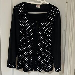 Black and White Polka Dot Women's Top